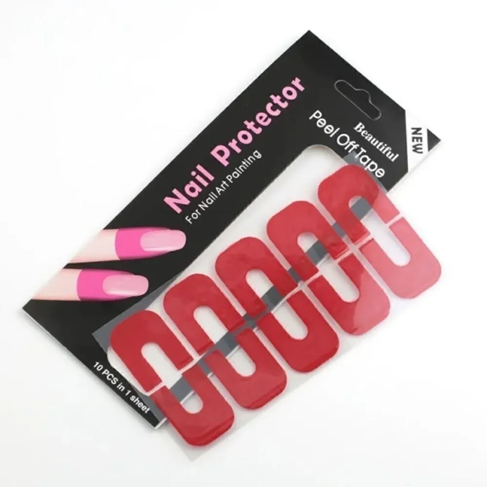 U Shape Nail Polish Protector Stickers 10 Pcs